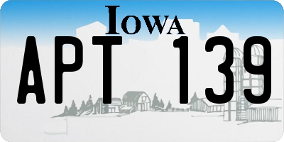 IA license plate APT139