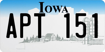 IA license plate APT151