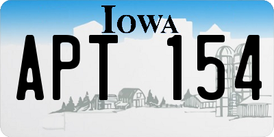 IA license plate APT154