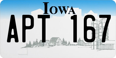 IA license plate APT167