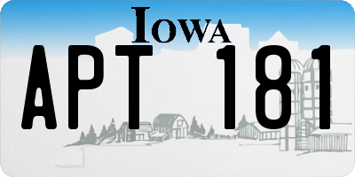 IA license plate APT181