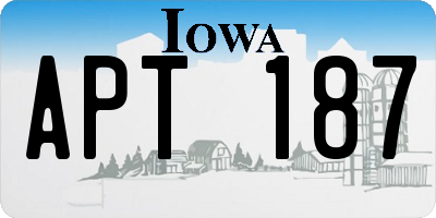 IA license plate APT187