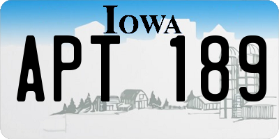 IA license plate APT189