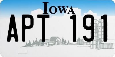 IA license plate APT191