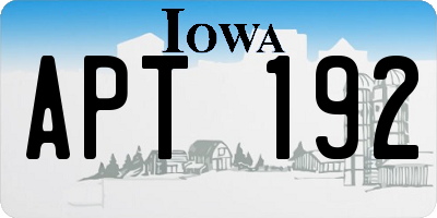 IA license plate APT192