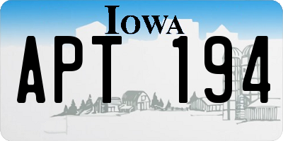 IA license plate APT194