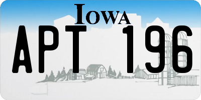 IA license plate APT196