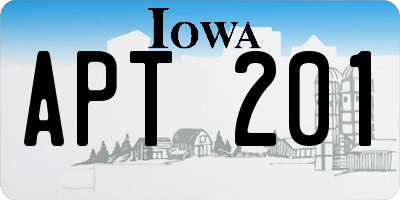 IA license plate APT201