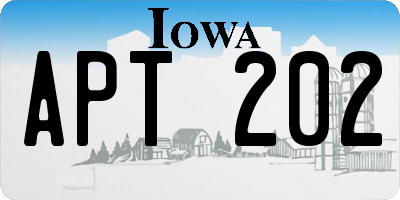 IA license plate APT202