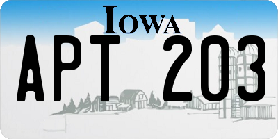 IA license plate APT203