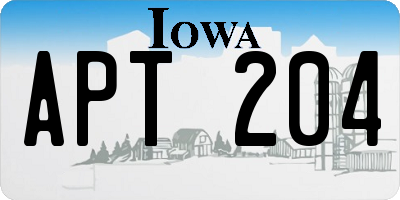 IA license plate APT204