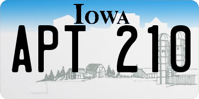 IA license plate APT210