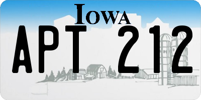 IA license plate APT212