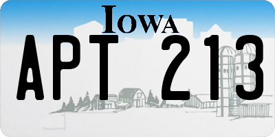 IA license plate APT213