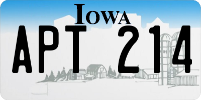 IA license plate APT214