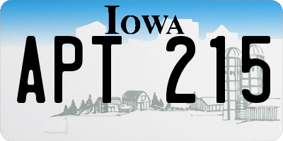 IA license plate APT215