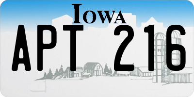 IA license plate APT216