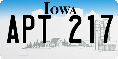 IA license plate APT217