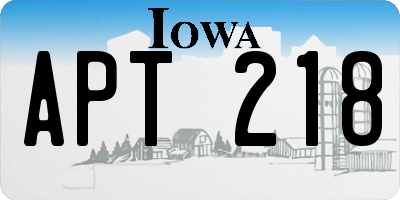 IA license plate APT218