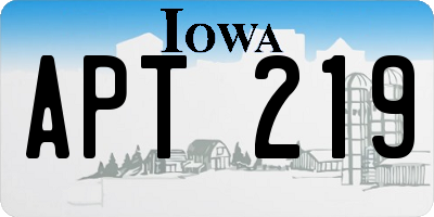 IA license plate APT219