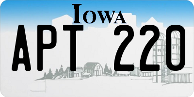 IA license plate APT220
