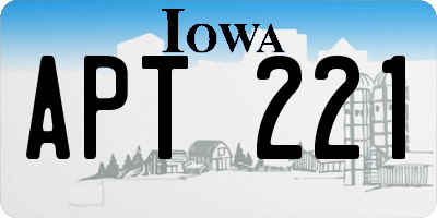 IA license plate APT221