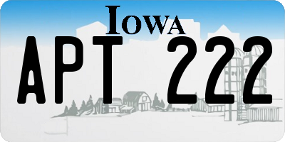 IA license plate APT222