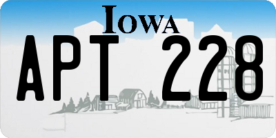 IA license plate APT228