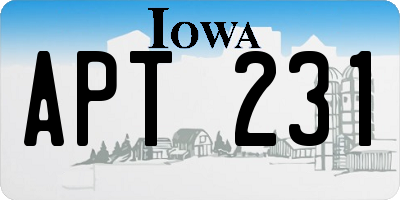 IA license plate APT231