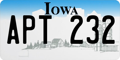 IA license plate APT232