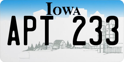 IA license plate APT233