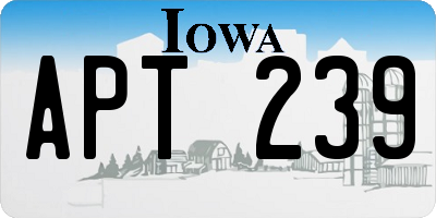 IA license plate APT239
