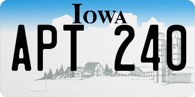 IA license plate APT240