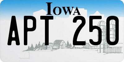 IA license plate APT250