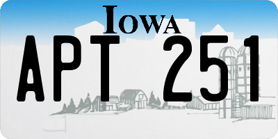 IA license plate APT251