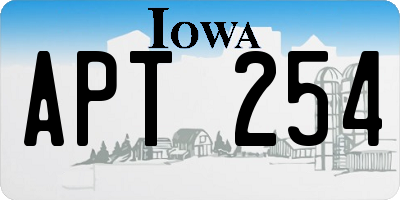 IA license plate APT254