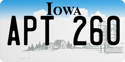 IA license plate APT260