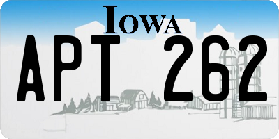 IA license plate APT262