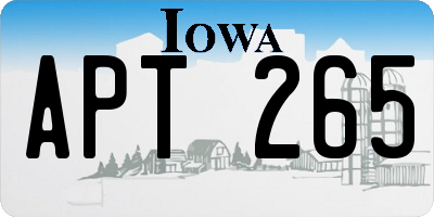 IA license plate APT265