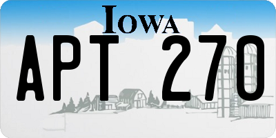IA license plate APT270