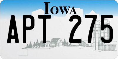IA license plate APT275