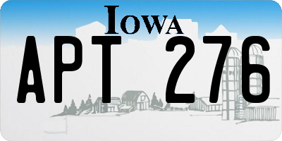 IA license plate APT276