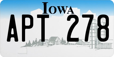 IA license plate APT278