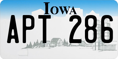 IA license plate APT286