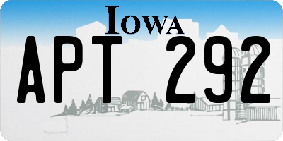 IA license plate APT292