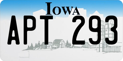 IA license plate APT293