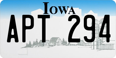 IA license plate APT294