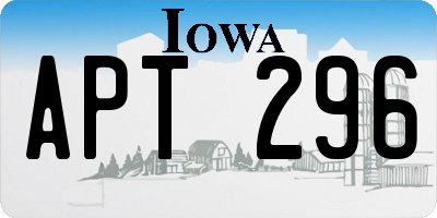 IA license plate APT296