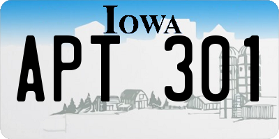 IA license plate APT301