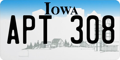 IA license plate APT308